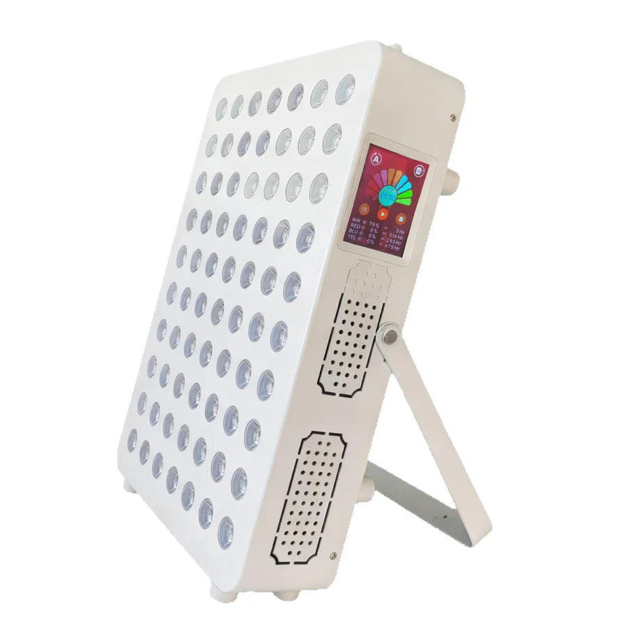 350W Touch Screen Infrared Therapy Lamp – Red 660nm & Green 530nm & IR | 3-Channel Independent Control | Dimmable Timer | AC100–240V | Desktop / Hanging Mount | for Skin Care | Goggles Included | US / EU / UK / AU Plug