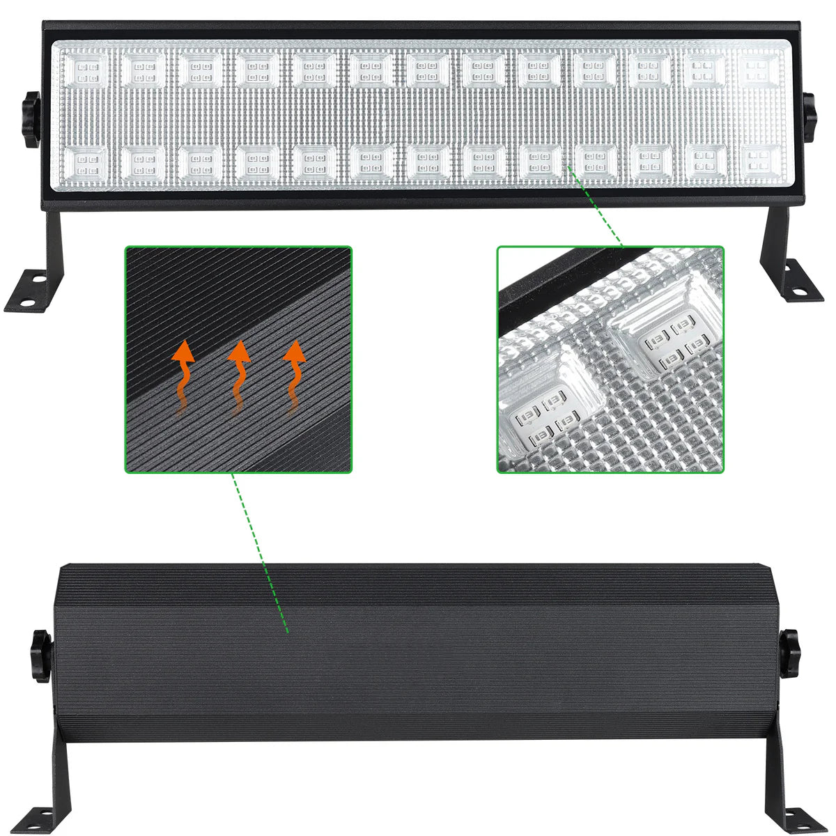 LightingWill 100W UV LED Wall Washer Light – AC85-265V | 395–400nm Black Light | Plug-in with On/Off Switch | Fluorescent Effect for Stage, Party & Event Lighting | 1 / 2-Pack