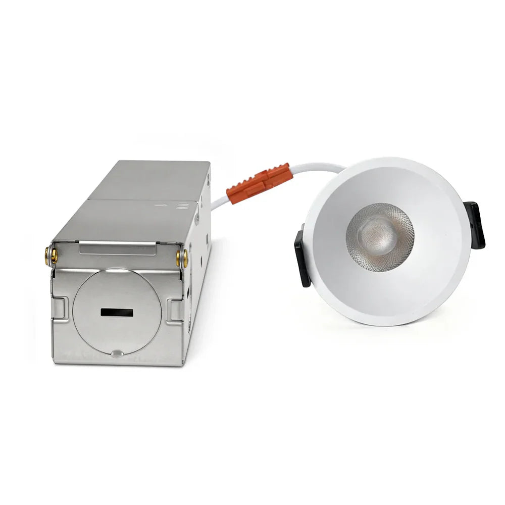 CDG-US Angled Reflector 7W (2.2″) Deep Anti-Glare Full Spectrum LED Downlight | 90–140V | 4/12 Pack | 5CCT Adjustable | 24° Beam | White Housing | CRI>97 | Architectural Recessed Lighting