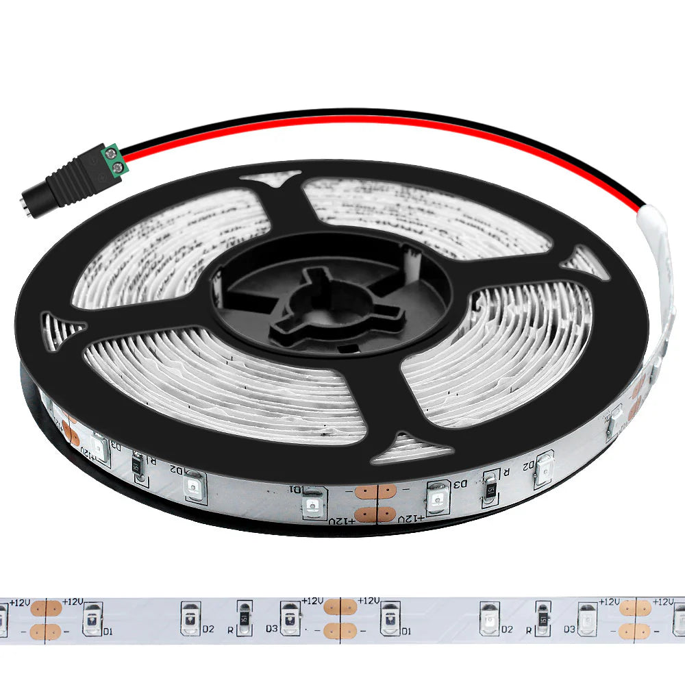 LightingWill 380–385nm SMD2835 UV LED Strip Light – 60/120/240 LEDs/m, 5M (16.4FT), DC12V, Non-Waterproof/IP67