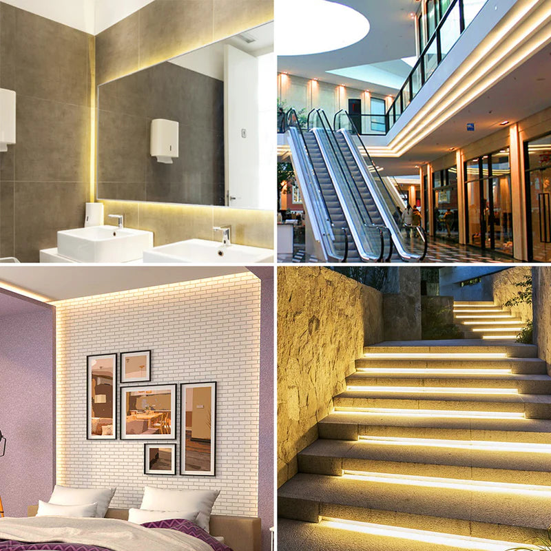 LightingWill DC24V SMD2835 Full Spectrum LED Strip Light 60LEDs/m 300 LEDs 10W/m, CRI 97+ High CRI LED Ribbon 2700K–6500K, 8mm PCB IP00/IP67 for Cabinet, Bedroom and Mirror Lighting, 5/50M