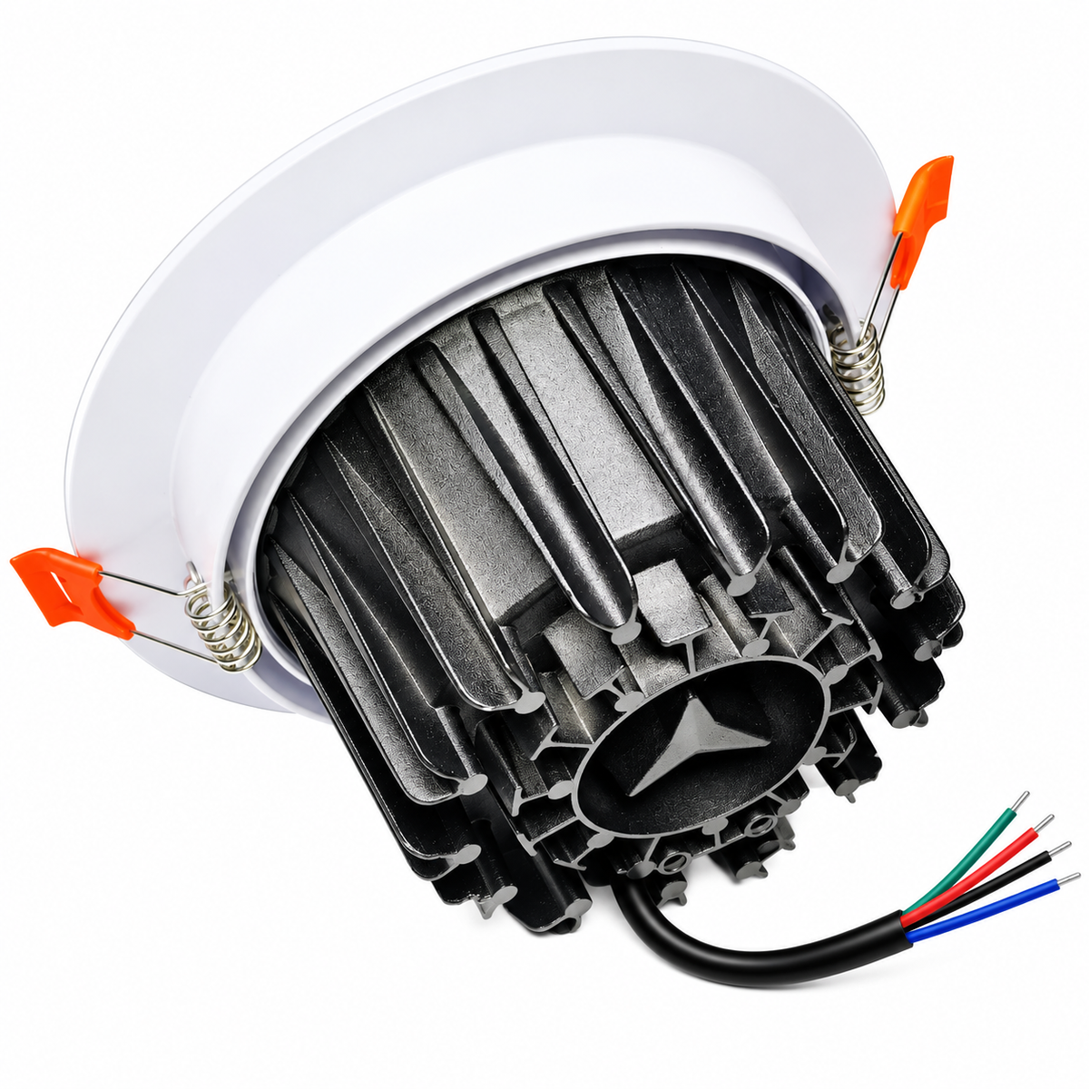 24V Smart COB LED Recessed Downlight, RGBW & RGBWW Color Changing LED, 20W/30W, White Round Housing, 4/10-Pack, Controller and Power Supply Not Included, Architectural Accent Lighting