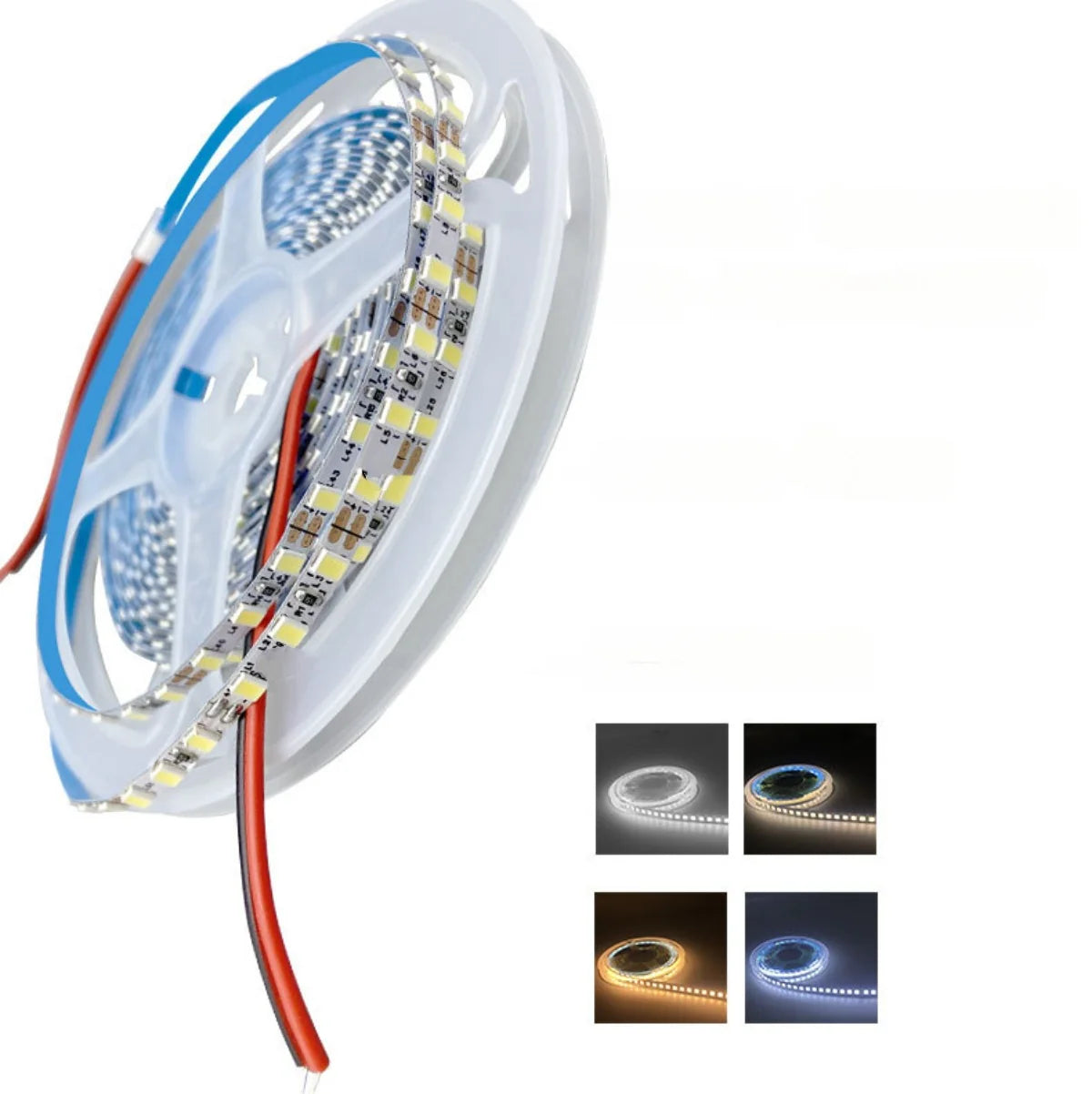 SMD2835 LED Strip Light, 5m Roll | 12V DC | 120 LEDs/m | 8W/m | White 3000K / 4000K / 6000K  | 4mm / 5mm PCB | Non-Waterproof IP00