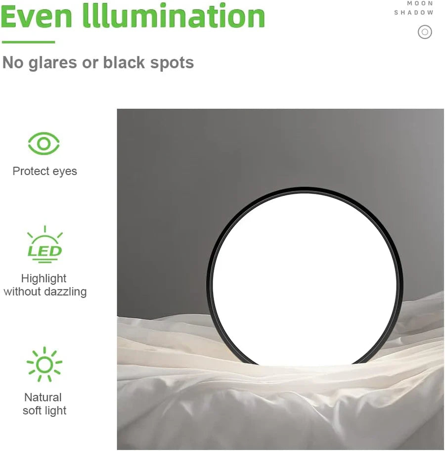 7 Inch 12W White / Black Round Ceiling Light – AC  220–240V | 3000K / 4500K / 5000K / 6500K | Flush Mount Ceiling Light for Modern Home Lighting | 1-Pack – Local Stock (UK)