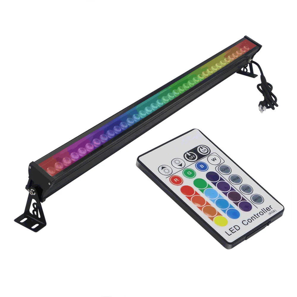 LightingWill Linkable 7060 Linear RGB LED Wall Washer – AC85-265V | 36W | Waterproof Color Changing Wall Wash Light | 24-Key RF Remote Control | for Indoor & Outdoor Architectural Lighting