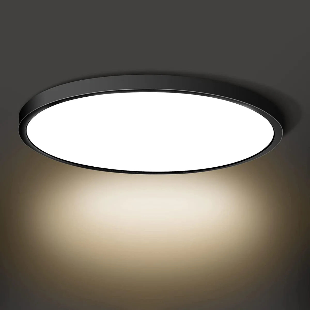 AC 220–240V Round Black LED Ceiling Light, 12W / 18W / 24W / 32W Options 3000K / 4500K / 5000K / 6500K Flush Mount Ceiling Light Local Stock (UK/DE)