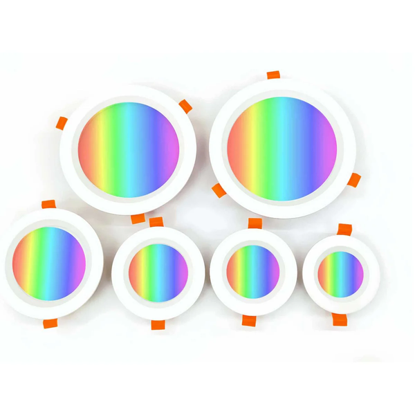Smart RGB Downlight – RGBW RGBWW Super Bright Modern Recessed LED Downlights 24V 6W 8W 12W 24W 30W 36W White Round Embedded Design 4 Pack / 10 Pack (Controller and Power Supply Not Included)