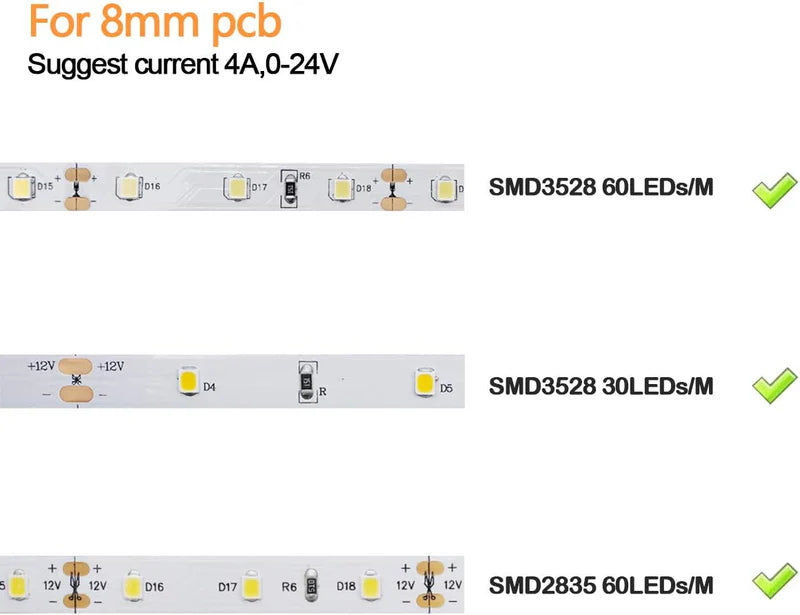 LightingWill LED Strip Connector 10mm 2Pin Solderless Clips, LED Light Strip Connector Strip to Wire Strip to Strip DC Adapter L T Connectors, 10 Pack, Local Stock US UK