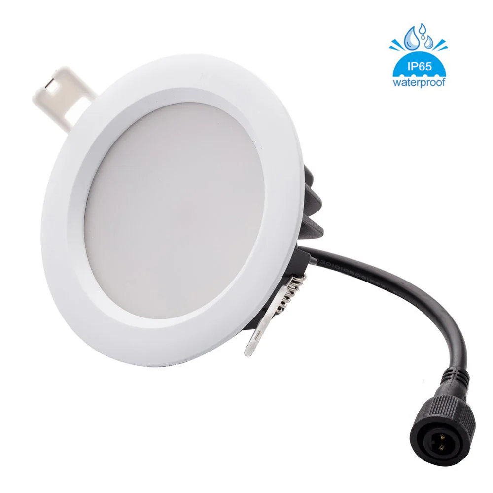 FX Waterproof Downlight – FX-2 Series IP65 LED Ceiling Downlight | 5W / 7W / 12W / 15W | CRI 80+ | AC100–240V | Damp & Wet Location Rated for Shower, Sauna & Outdoor Lighting | White Housing | 1 / 4 / 10 Pack | Non-Dimmable