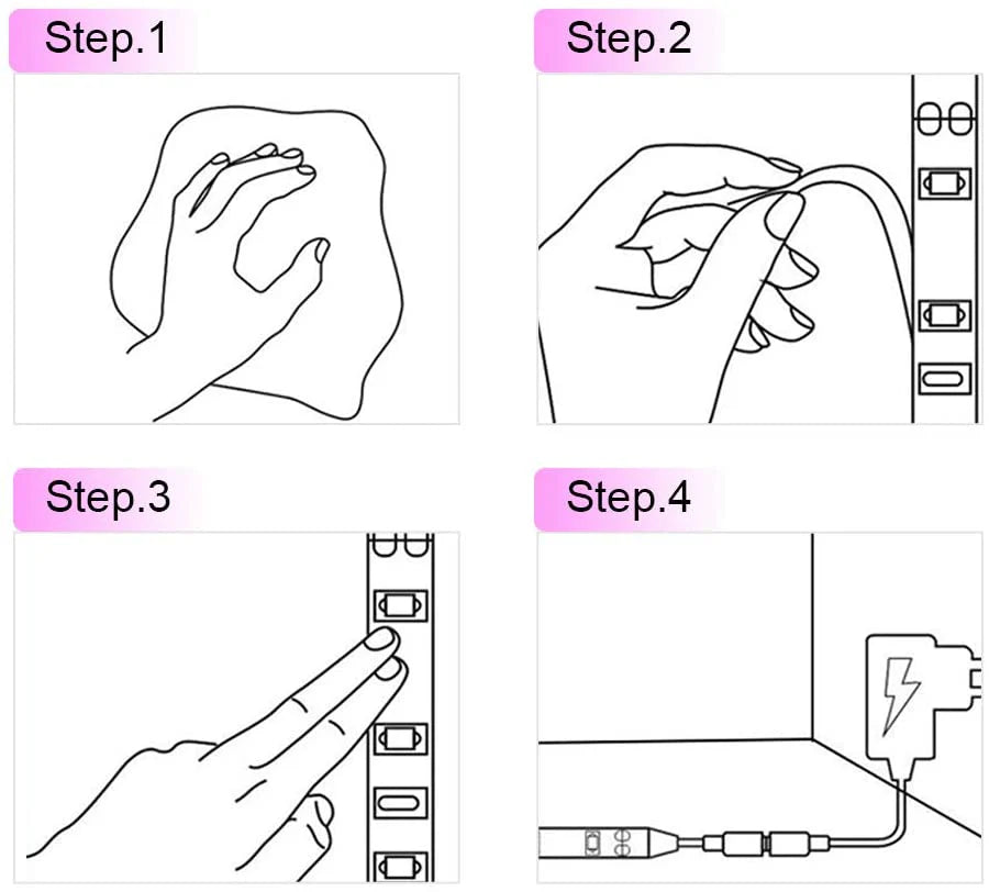 LightingWill 380–385nm SMD5050 UV LED Strip Light – 30/60/120 LEDs/m, 5M (16.4FT), DC12V, Non-Waterproof/IP67