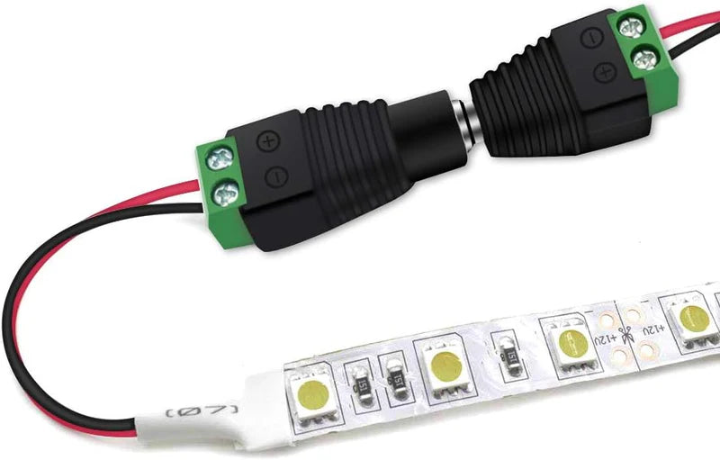 LightingWill DC Power Jack Adapter 2.1x5.5mm Barrel Connector, LED Strip Power Adapter Male Female Male+Female Plug Connector, Bulk 500pcs MOQ Factory Direct
