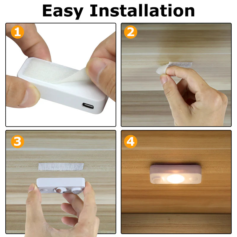 LightingWill Rechargeable LED Puck Closet Light 4/6/8 Pack, Motion Sensor Tap Switch Dimmable Cabinet Light, Warm / Daylight White, Black / White Finish, Easy Mounting for Closets and Cabinets