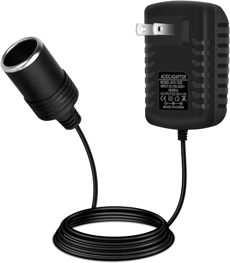 LightingWill DC 12V 12W–36W Cigarette Lighter Power Supply Adapter – AC 100–240V Converter Transformer with Car Socket Output, Charger for Pump, Cooler, LED Lights, US Plug
