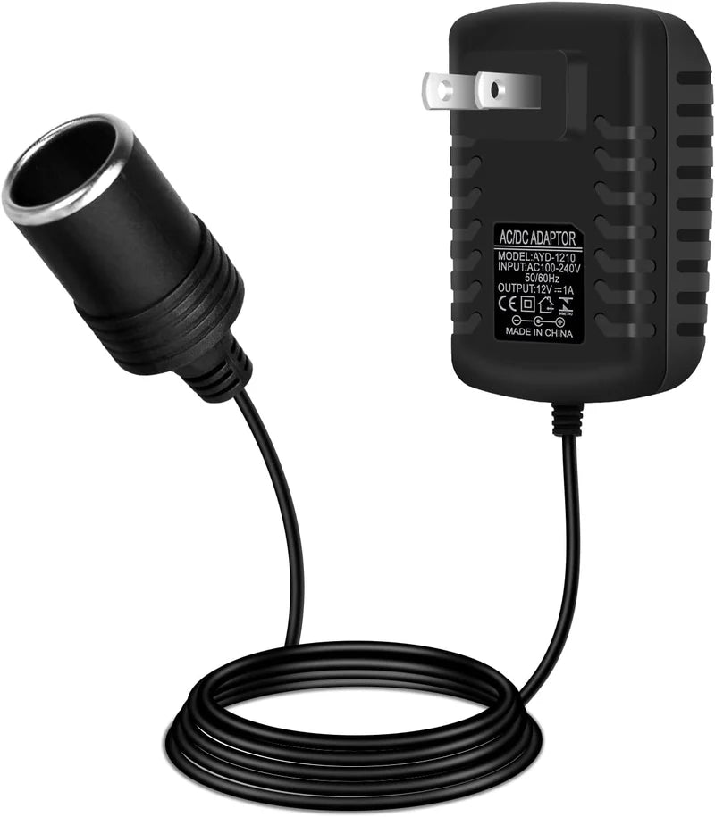 LightingWill DC 12V 12W–36W Cigarette Lighter Power Supply Adapter – AC 100–240V Converter Transformer with Car Socket Output, Charger for Pump, Cooler, LED Lights, US Plug