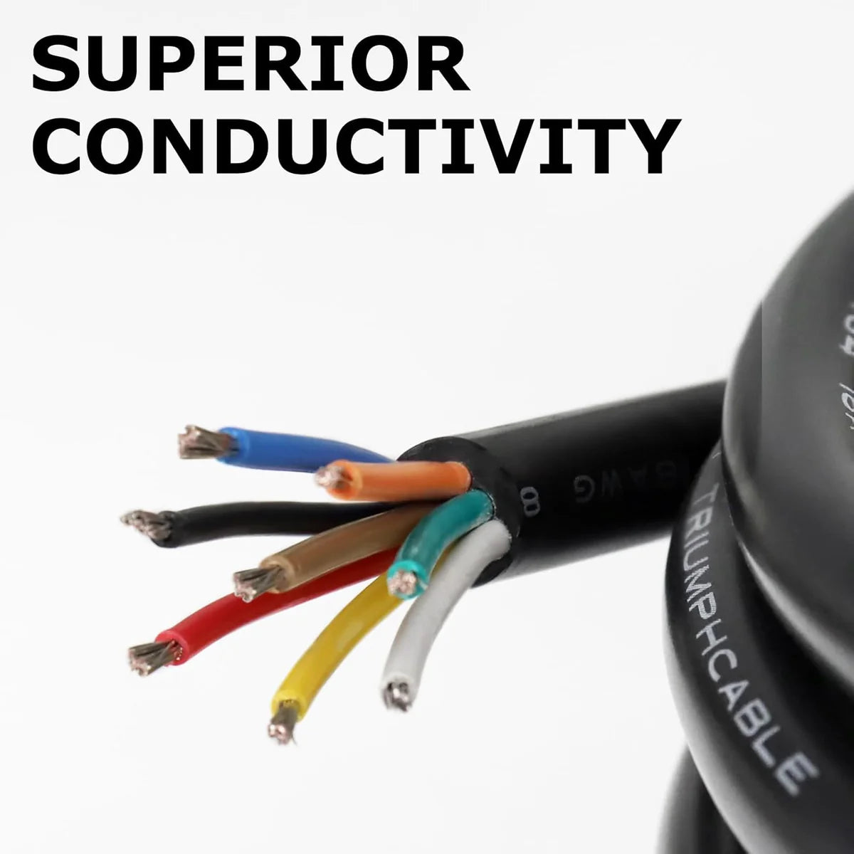 24 AWG Electrical Cable, Stranded Tinned Copper Multi-Core Wire, 6/7/8 Conductor, Black/White PVC Jacket Flexible Control Extension Cord — 3m–50m (10ft–165ft) Options