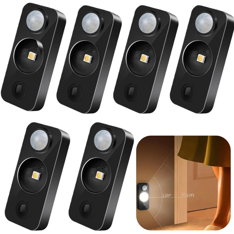 LightingWill Rechargeable LED Puck Closet Light 4/6/8 Pack, Motion Sensor Tap Switch Dimmable Cabinet Light, Warm / Daylight White, Black / White Finish, Easy Mounting for Closets and Cabinets