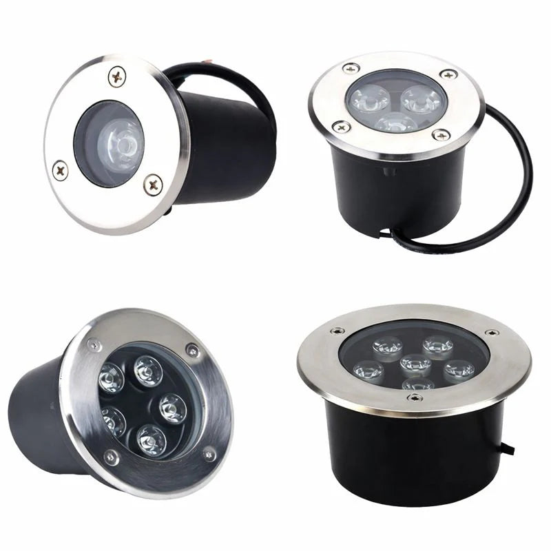 LightingWill LED Inground Well Light – Low Voltage DC 12V / 24V | 1W / 3W / 5W / 7W | 2 / 4 / 10-Pack | Warm White | IP67 Waterproof | Landscape Uplighting for Garden, Pathway & Yard