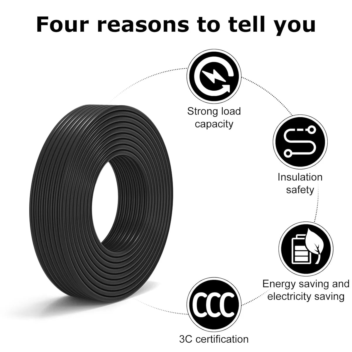 22 AWG Electrical Cable, Stranded Tinned Copper Multi-Conductor Wire, 6/7/8 Core, Black/White PVC Sheathed Flexible Control Wire — 3m–50m (10ft–165ft) Options