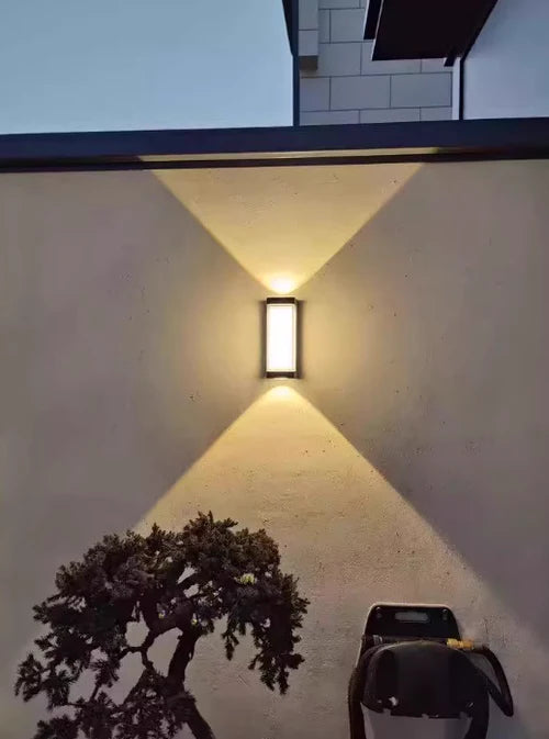 LightingWill LED Wall Light 7W Outdoor Waterproof Wall Sconce 3000K 6500K Square Round Up Down Wall Light IP65 Plastic Porch Garden Balcony Indoor 4 Pack