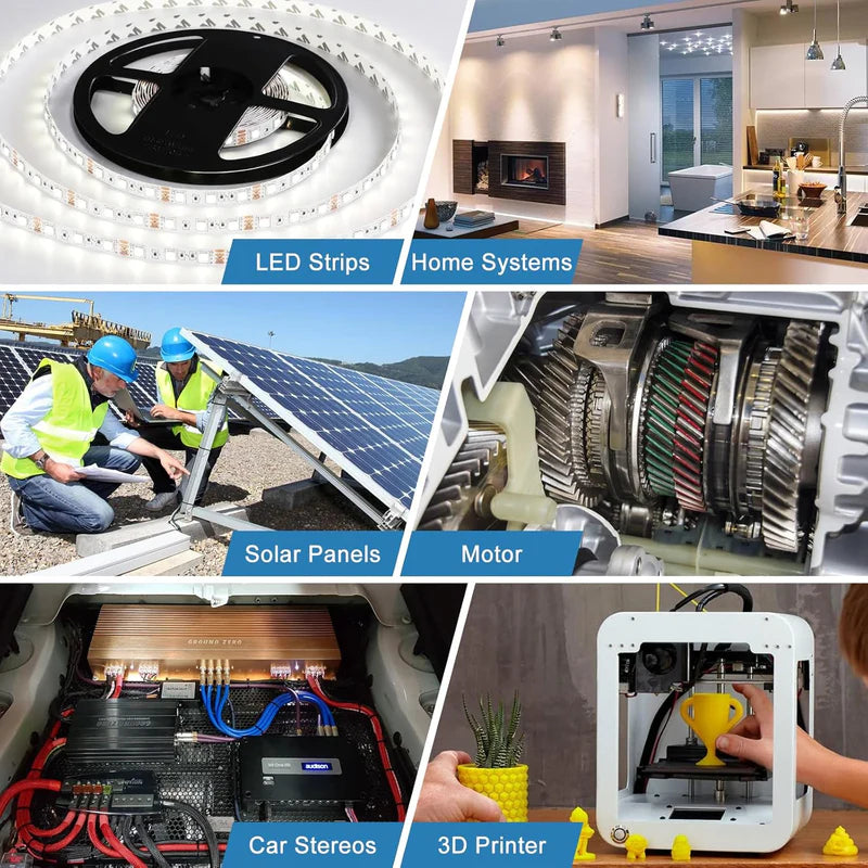 Upgrade DC 12V 360W–720W (30A–60A) Switching Power Supply, AC 110/240V Input Converter &amp; Transformer, Cooling Fan Design, LED Driver Adapter for Strip Lights, 3D Printer, Radio — US/UK/EU Plug Options, CE/FCC/RoHS Certified