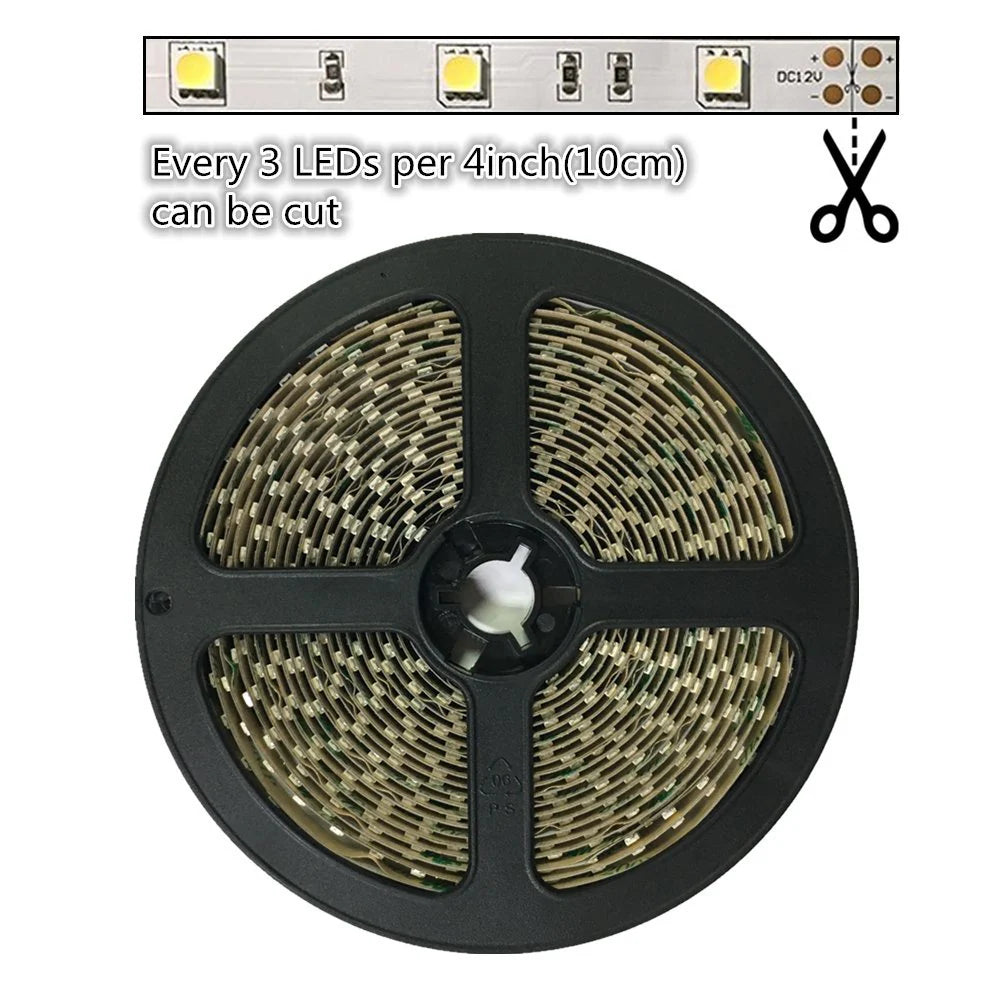 LightingWill 810nm SMD5050 DC12V IR LED Strip Light – 30/60/120 LEDs/m, 5 Meters, IP00/IP65