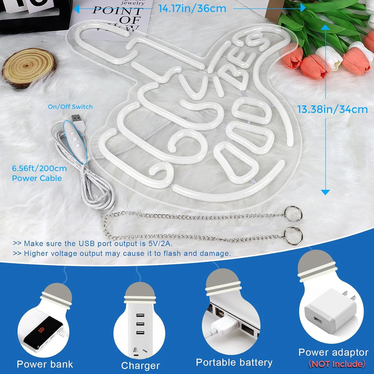 Good Vibes LED Sign – Cool Hand Sign | USB Neon Light for Wall Decor | 17×13 inch | Hanging | Ideal for Bedroom, Dorm, Lounge, Party