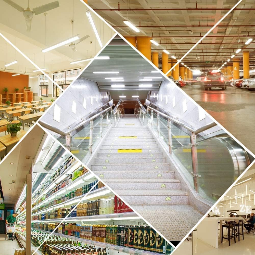 IT Series 4FT T5 LED Shop Light, Integrated Fixture 20W Warm/Natural/Daylight White Linkable Utility LED Tube Light for Garage, Basement, Workshop & Under Cabinet Ceiling Mount Corded Electric with On/Off Switch Non-Dimmable AC90–240V 4-Pack / 10-Pack