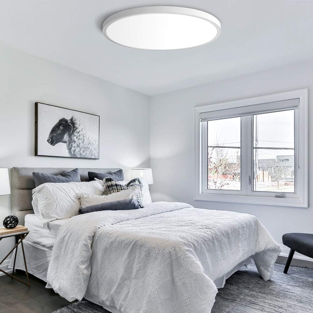 24 Inch Round 45W White LED Ceiling Light, 3000K / 4500K / 5000K / 6500K Flush Mount Ceiling Light Local Stock (US/UK/DE)
