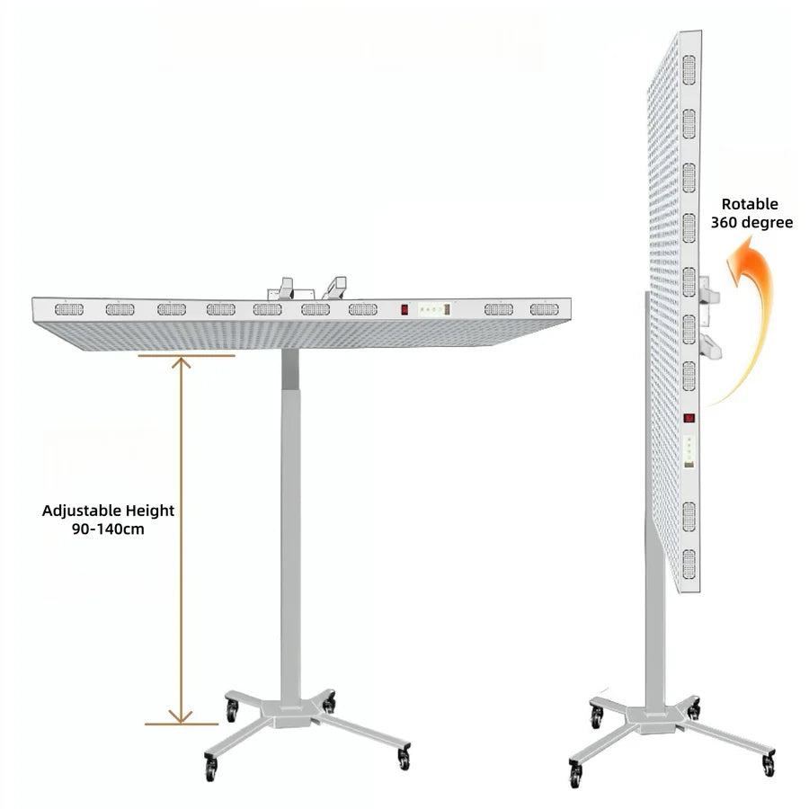 ALW-PRO5000 Red LED Light Therapy Panel, 1250W Deep Red 660nm & Near Infrared 850nm with Electrical Mobile Stand LED Light Therapy