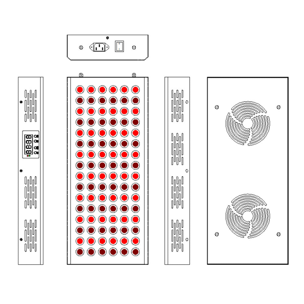 ALW-PRO Series Large Panel Infrared Therapy Lamp – 140W / 260W / 420W | Dual Chip Red & IR | Touch Control with Timer & Pulse Dimming | 30° Lens | AC85–265V | Hanging Rope & Goggles Included | for Skin Care | US / EU / UK / AU Plug