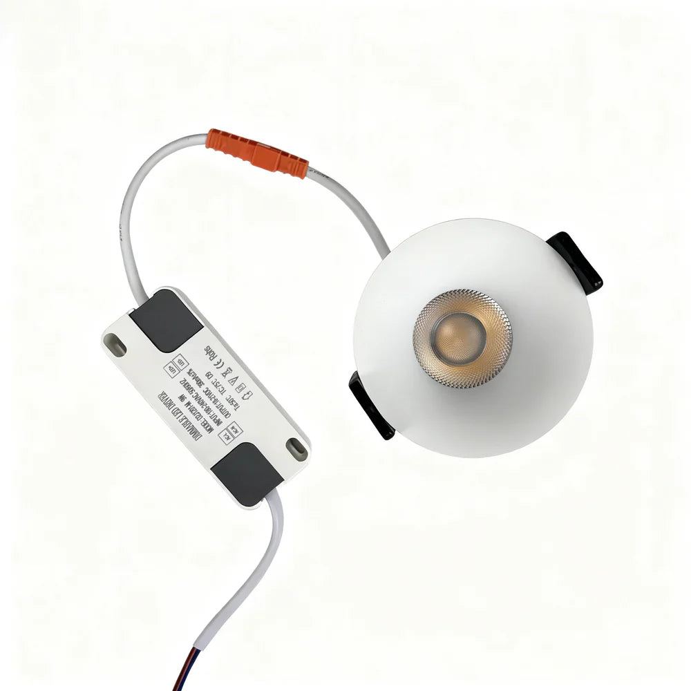 CDG-EU Curved Reflector 9W (2.6″) Deep Anti-Glare Full Spectrum LED Downlight | 200–240V | 4/12 Pack | 3000K / 4000K / 5000K | 24° Beam | White Housing | CRI>95 | Architectural Recessed Lighting