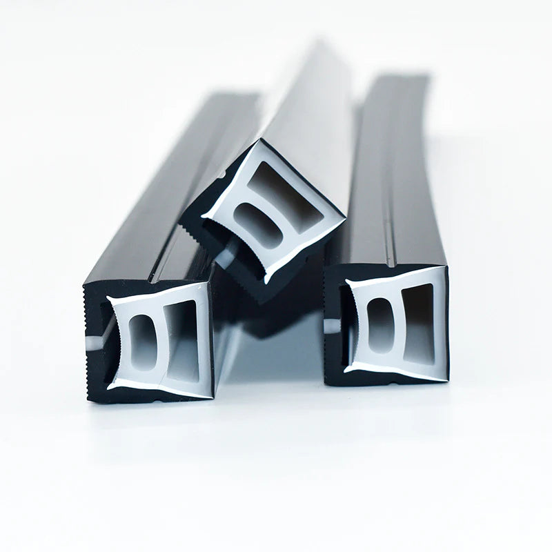 S2020 Black Neon Light Housing – 20x20mm | Silicone LED Channel System | 12mm PCB Width | IP67 Waterproof | 16.4FT/5M*1/16.4FT/5M*5