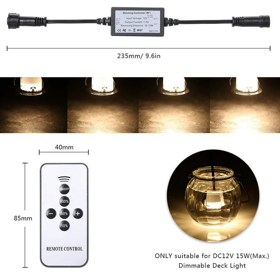 16-Pack Recessed LED Deck Lights – 0.6W Each | Warm White / Natural White  | AC100–265V Input with Power Adapter | US / EU / UK / AU Plug Options | IP67 Waterproof Inground Step Lights Kit for Deck, Garden, Yard, Stairs & Pathway Lighting