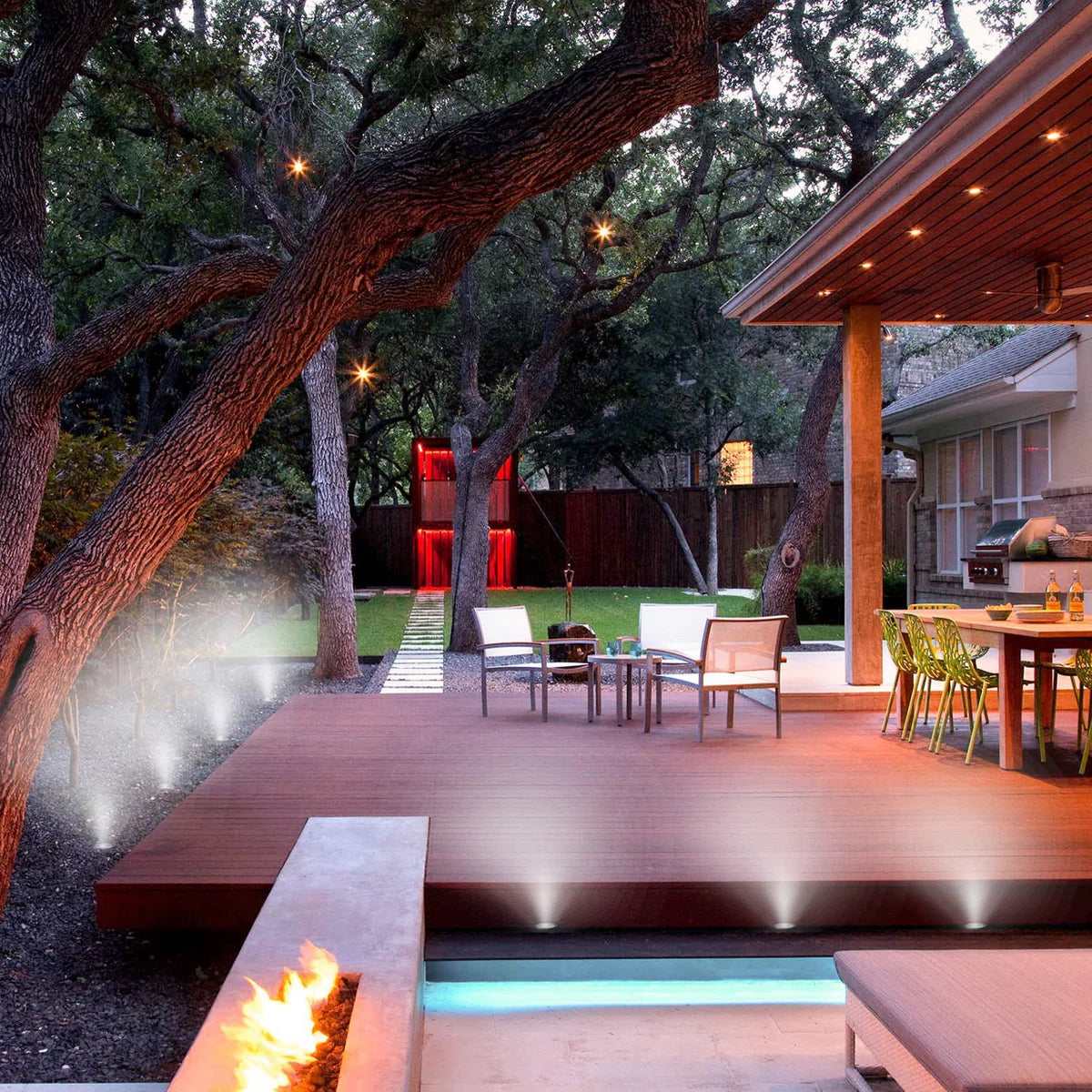 16-Pack Recessed LED Deck Lights – 0.6W Each | Warm White / Natural White  | AC100–265V Input with Power Adapter | US / EU / UK / AU Plug Options | IP67 Waterproof Inground Step Lights Kit for Deck, Garden, Yard, Stairs & Pathway Lighting