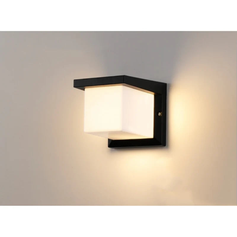 LightingWill LED Wall Light 18W Outdoor Waterproof Wall Sconce 3000K 4000K 6000K Black Cube Up Down Wall Light IP65 Aluminum Porch Garden Balcony Indoor 2 Pack