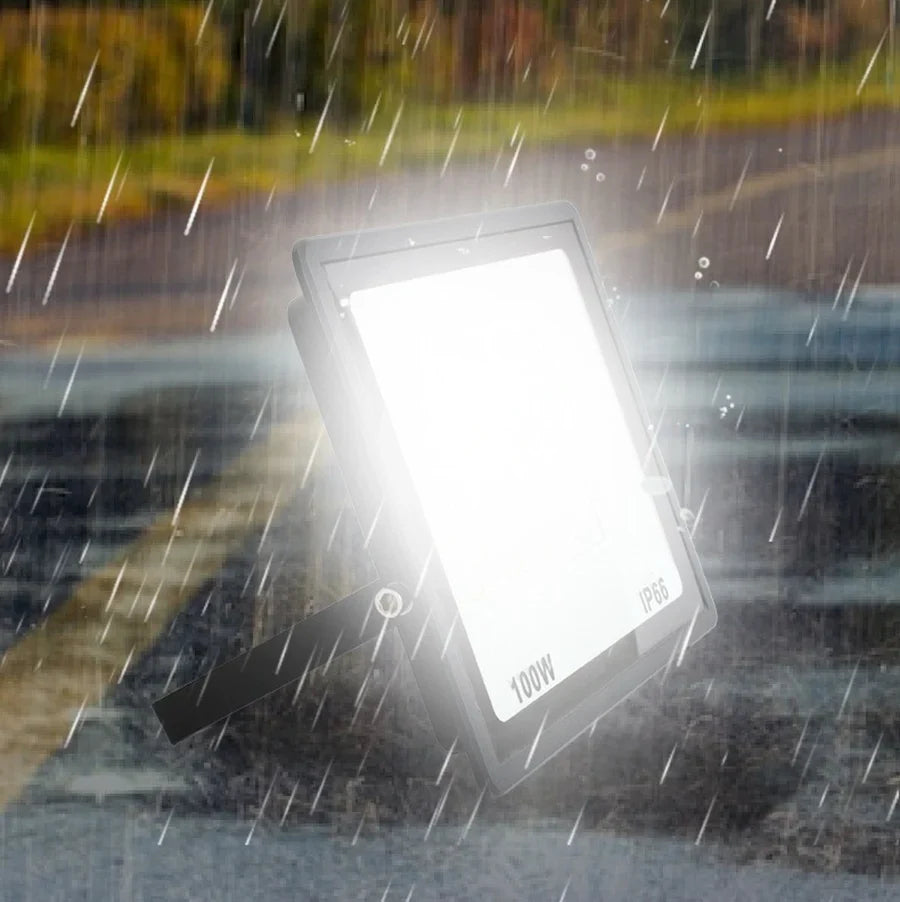 LightingWill FL-E Series LED Flood Light Outdoor 10W-300W IP66 SMD2835 Security Floodlight 90-100LM/W Aluminum Black Housing Hardwired Warm White Cool White 2/10-Pack