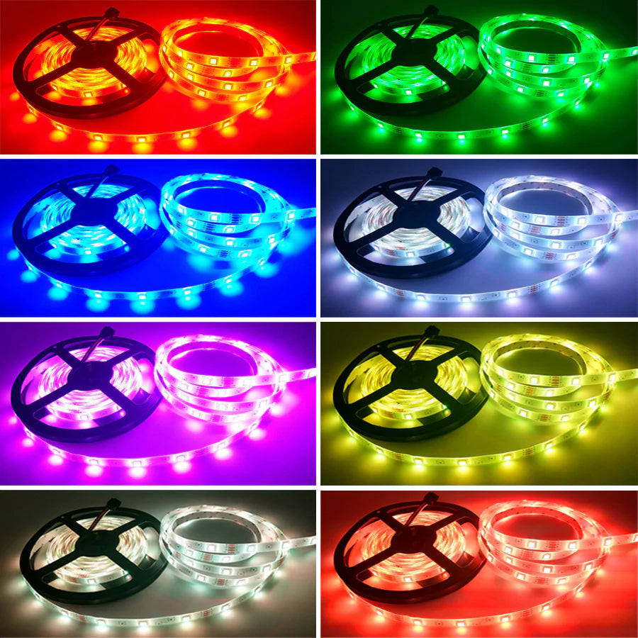 LightingWill Smart WIFI SMD5050 150LEDs RGB LED Strip Light Kit - DC12V | 30 LEDs/M | 10mm PCB | IP00 / IP65 | 5M /10M | RGB Color Changing LED Strip Lights with Alexa, Google Assistant | App Control & 24 Keys Controller + Power Supply | 5/10M