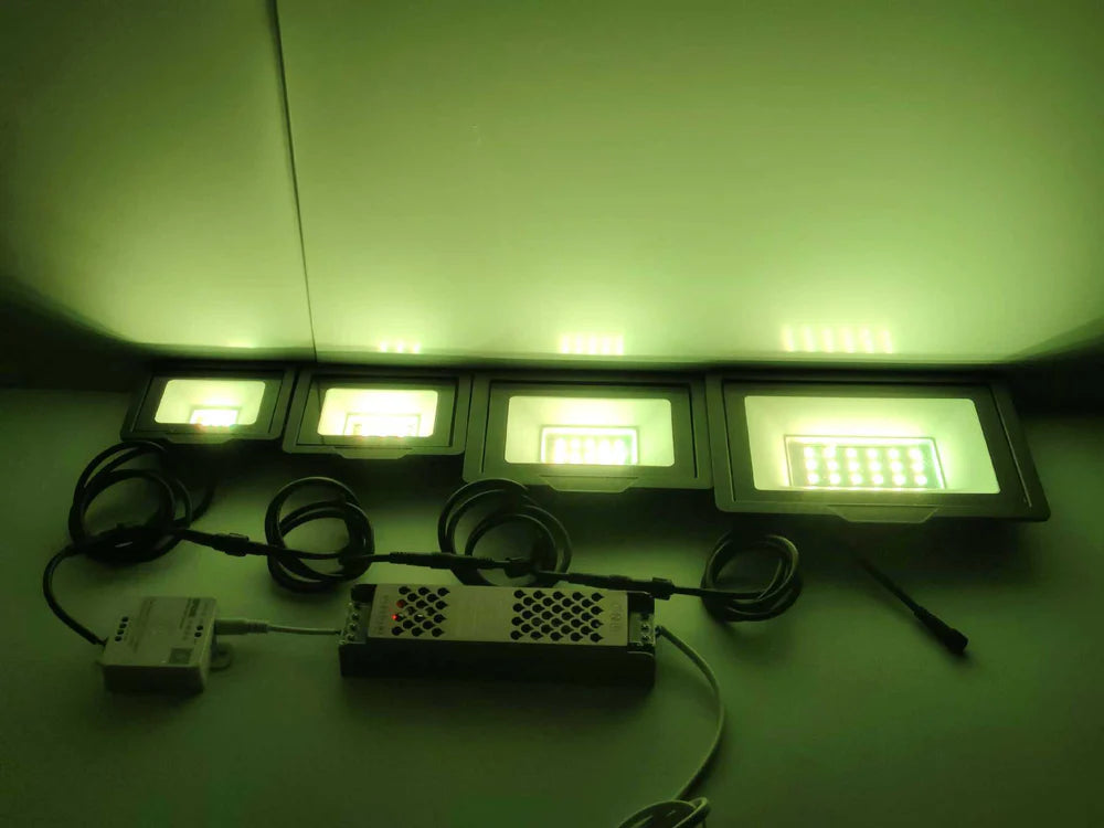 LightingWill FL-IC Series RGBIC LED Flood Light 10W-50W WS2811 Addressable IP66 24V DC Outdoor Landscape Light Aluminum Housing Wall Wash Stage Lighting 2/10-Pack