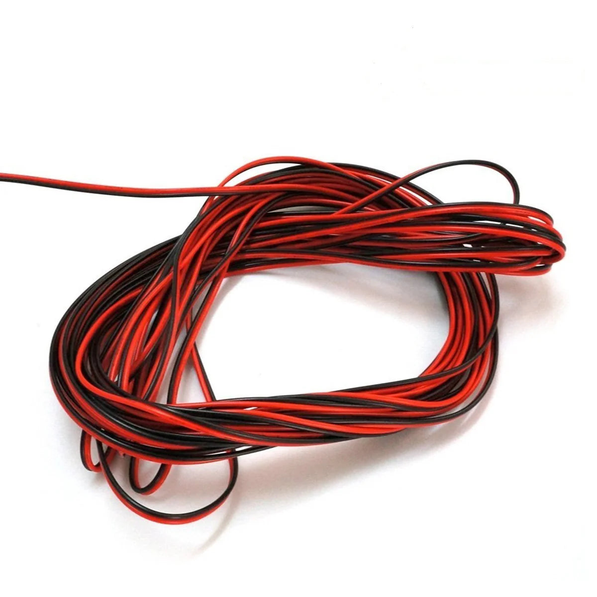 22Guage Red&Black LED Strip Extension Cable, 2pin 2 Color Stand Wire Bonded Flat Cable for SMD5050 3528 5630 2538 Single Color, 20m/50m