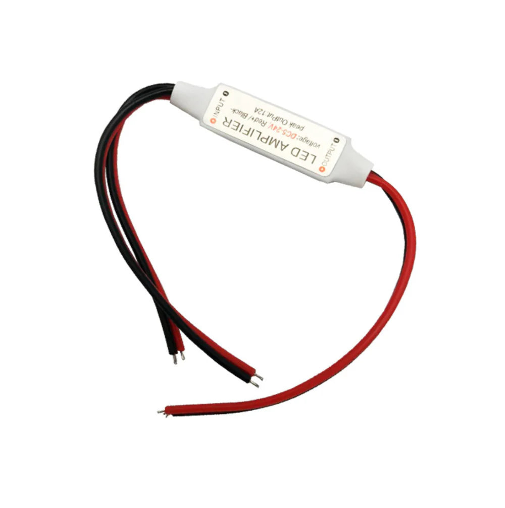 LightingWill LED Strip Mini Dimmer DC12V-24V 12A Push Button Inline LED Controller for LED Strips