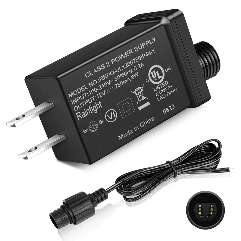 LightingWill IP44 Class 2 Power Supply AC 100–240V to DC 4.5V/12V/24V/30V Waterproof Outdoor LED Driver Adapter Transformer, US Plug for Inflatable Decorations, String Lights, Christmas Trees
