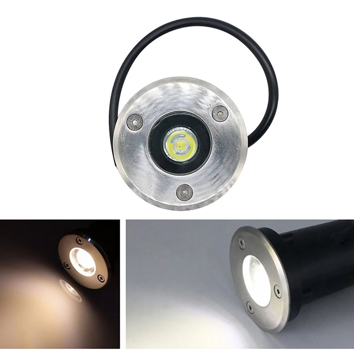 LightingWill LED Inground Well Light – Low Voltage DC 12V / 24V | 1W / 3W / 5W / 7W | 2 / 4 / 10-Pack | Warm White | IP67 Waterproof | Landscape Uplighting for Garden, Pathway & Yard