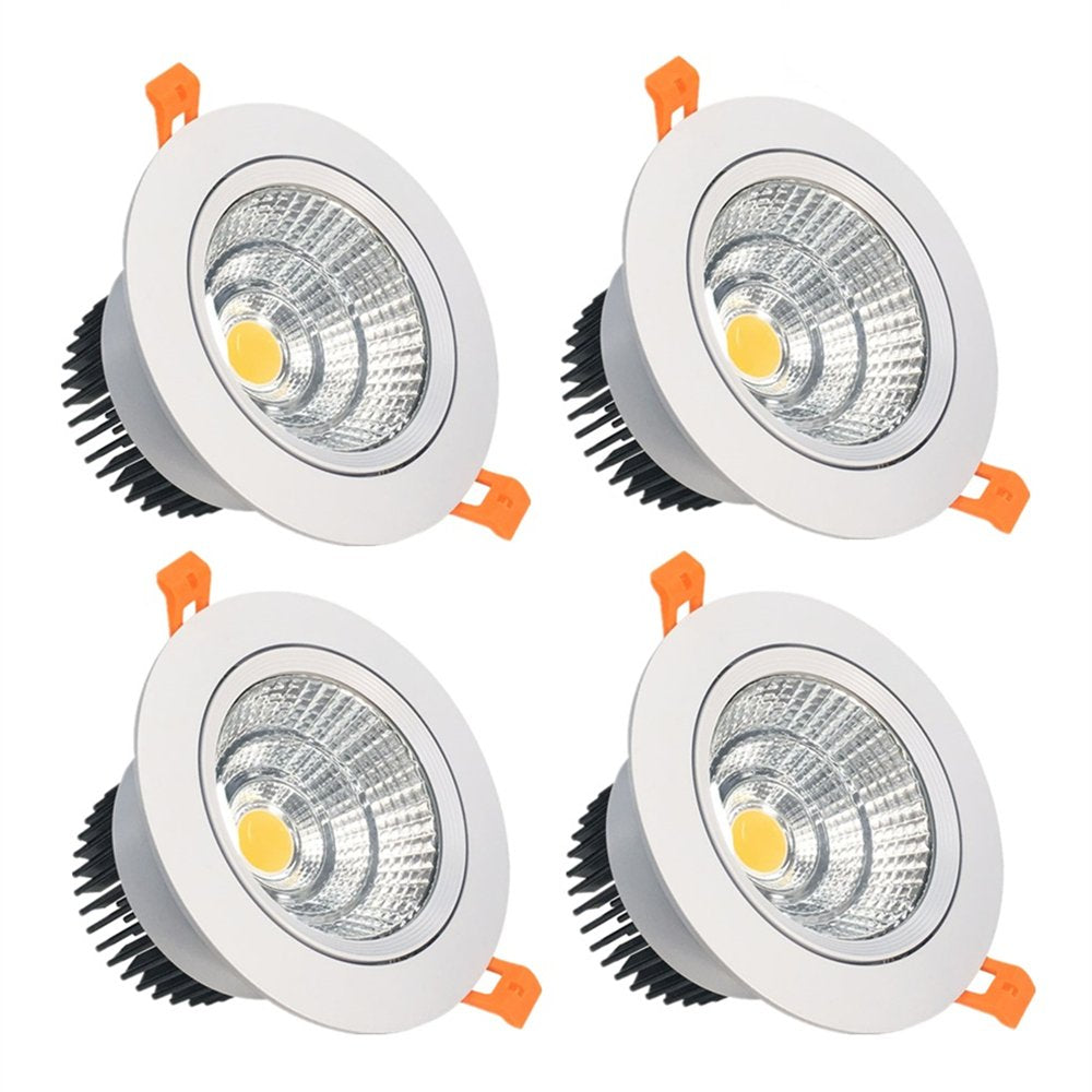 LED Downlight 16W Dimmable CRI80 COB Directional Recessed Ceiling Light Cut-out 4.5in (115mm) 60 Beam Angle 120W Halogen Bulbs Equivalent