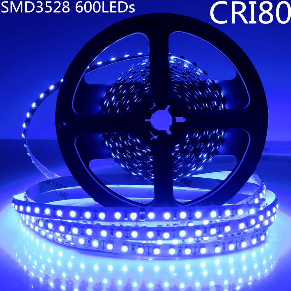 DC 12V Red/Blue/Green/Yellow Dimmable SMD3528-600 Flexible LED Strips 120 LEDs Per Meter 8mm Width 600lm Per Meter