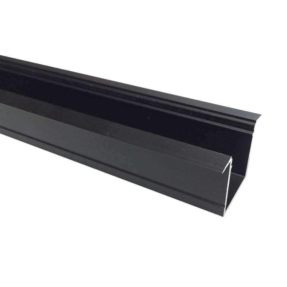 Schwarzer U06 24 x 24 mm silberner U-förmiger LED-Aluminiumkanal, Innenbreite 20 mm, mit weißer Diffusorabdeckung, Endkappen und Befestigungsclips für die punktfreie Installation von LED-Lichtstreifen